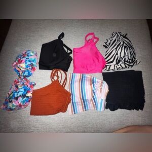LOT of Colorful Swim tops size XL